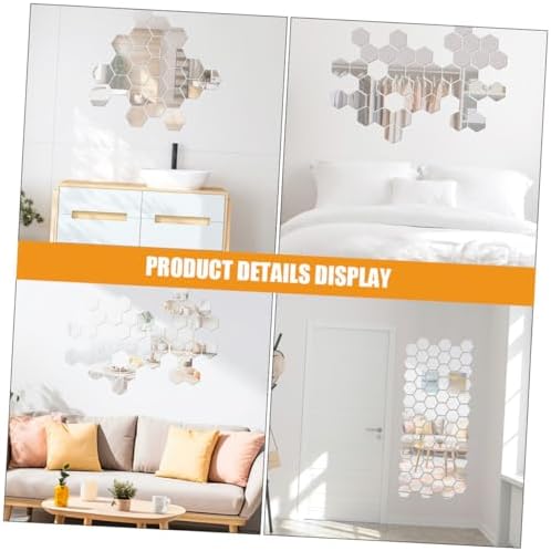 ERINGOGO Wall Mirror with 24pcs Hexagonal Acrylic Stickers