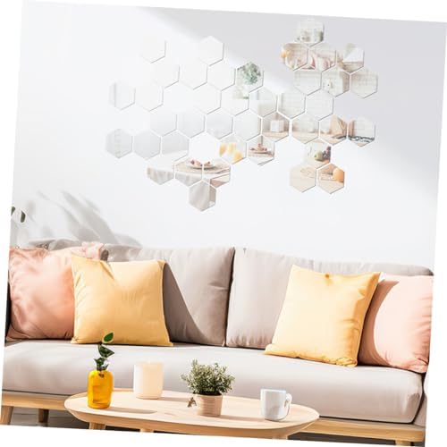 ERINGOGO Wall Mirror with 24pcs Hexagonal Acrylic Stickers