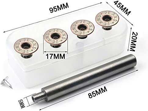 20PCS Metal Buttons 17MM Replacement Kit with Storage Box