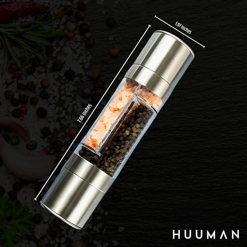 Huuman 2 in 1 Salt and Pepper Grinder Combo