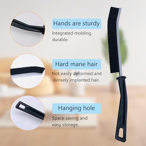 KTOJOY 4 PCS Hard Bristle Crevice Cleaning Brush Set - Black