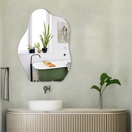 Lzuso Asymmetrical Cloud Wall Mirror Decor