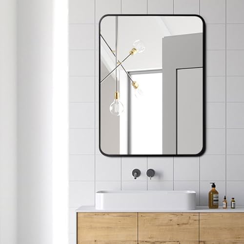 TZUFA Rectangle Wall Mirror Black 40x60CM157x236IN