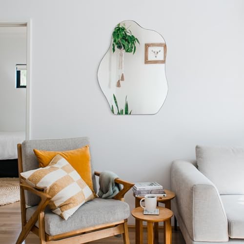 Lzuso Asymmetrical Cloud Wall Mirror Decor