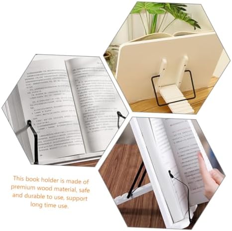 NUOBESTY Adjustable Wooden Book Stand for Desk and Reading