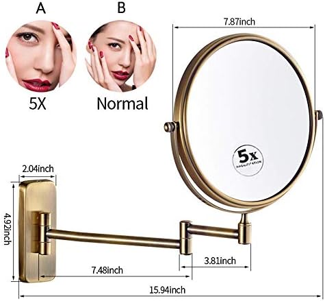 8 Inch Adjustable Magnifying Wall Mirror with 3X Lenses