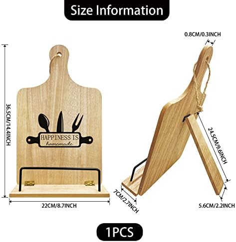 PLIGREAT Adjustable Wooden Cookbook Stand 1