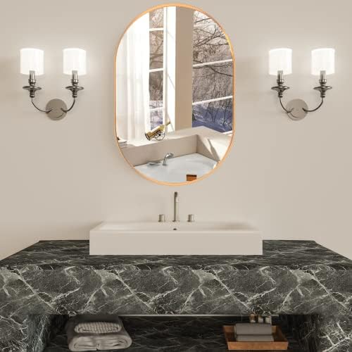 CONGUILIAO Gold Oval Wall Mirror 20x30