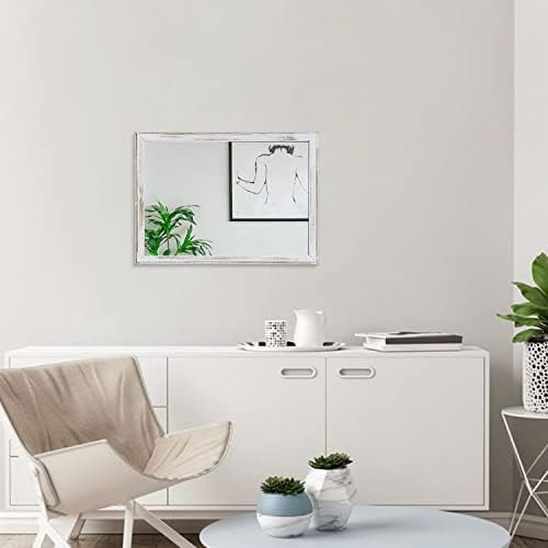 AAZZKANG Rustic White Large Wall Mirror 20x16