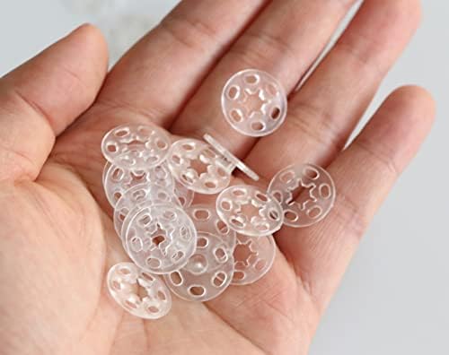 GANSSIA 15mm Transparent Snap Buttons Pack of 80 Pcs