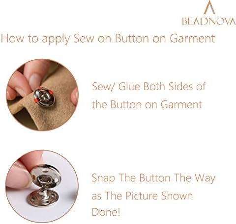 BEADNOVA Snaps Buttons 100 Sets 2 Colors 1