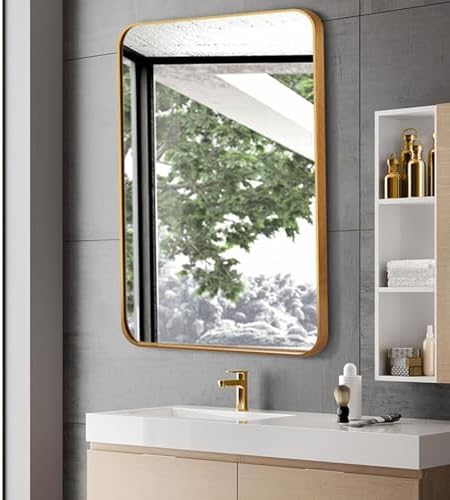 TZUFA Rectangle Wall Mirror - Gold 40x60CM157x236IN 1