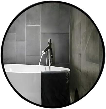 TZUFA 70 cm Round Mirror with Metal Frame