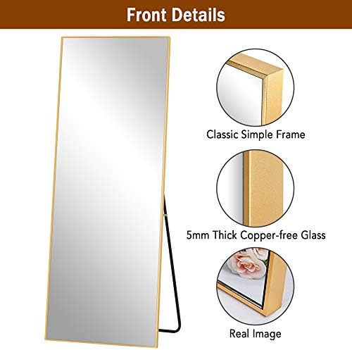 BEHOME Full Length Standing Mirror - 65x22 Gold Aluminum Frame