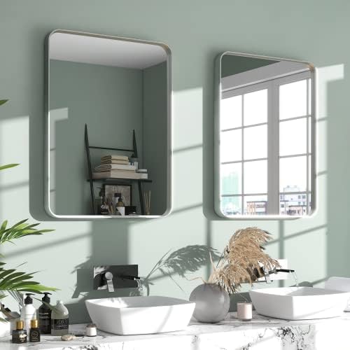 NicBex 40x30 Inch Silver Wall Mirror for Bathroom Vanity