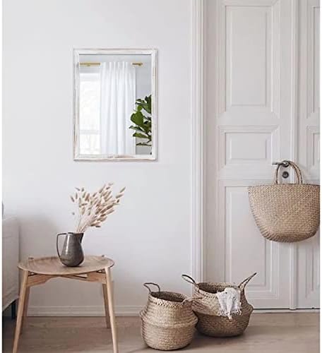 AAZZKANG Rustic White Large Wall Mirror 20x16