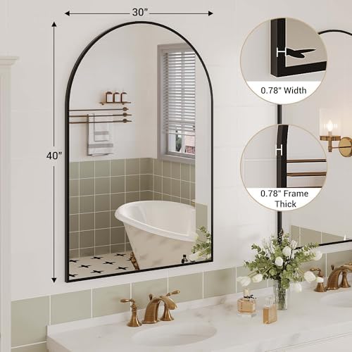 GarveeHome Arched Wall Mirror 30x40 Black