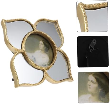 HOOTNEE 1pc Gold Photo Frame Wall Mirror Decor