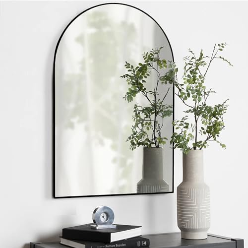 Arched Black Bathroom Mirror 20x30 Inch