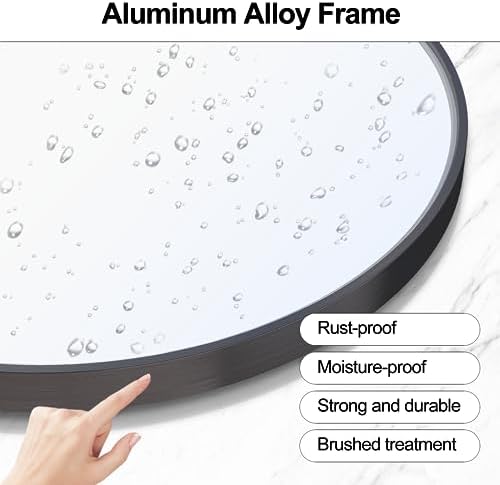 Heymirro Arched Mirror 30x40 Inch Black Aluminum Frame
