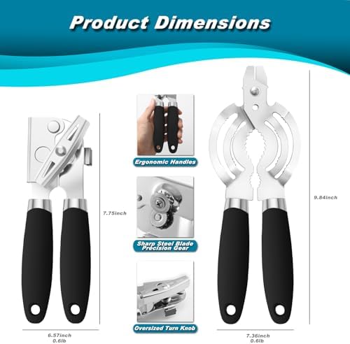 Heavy Duty Can Opener 2Pack for Seniors and Kitchen Use