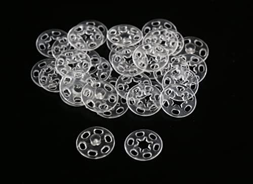 GANSSIA 15mm Transparent Snap Buttons Pack of 80 Pcs
