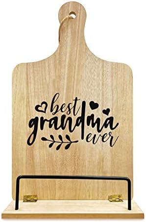 PLIGREAT Adjustable Wooden Cookbook Stand