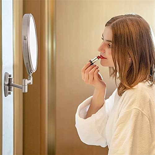 KEYQEEN Wall Mounted Double Sided Mirror 8 Inch 5X Magnifying