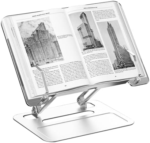 360 Swivel Cookbook Stand with Charging Port and Page Clips