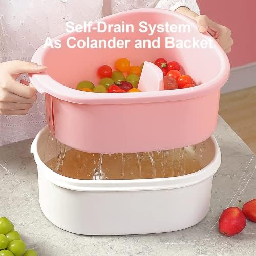 LOGMOR Fruit and Vegetable Washing Spinner with Self-Draining System