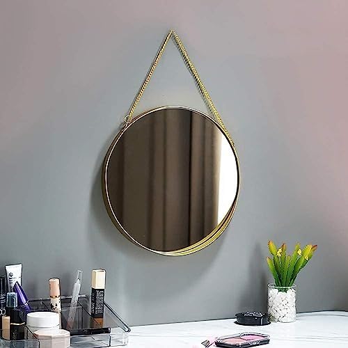 Bleslin 30cm Round Bathroom Vanity Mirror with Wrought Iron Frame