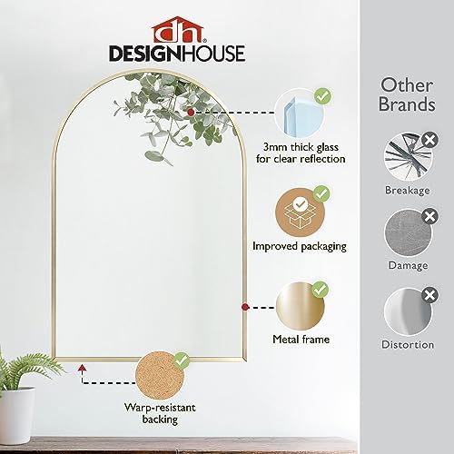 Design House Maeve Arched Wall Mirror 30 x 20 Gold