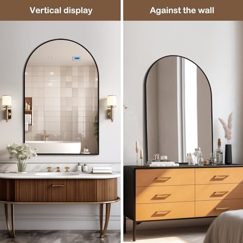 SILD Arched Wall Mirror 30x40 Black Modern
