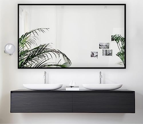 LuxyDecor Wall Mirror 40x24 Thin Black
