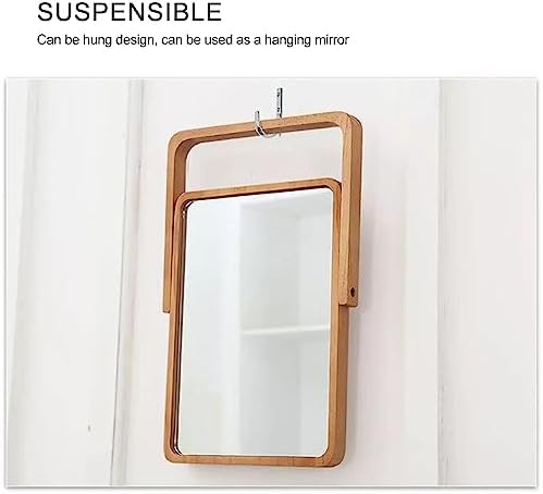 Mokoze Wood Vanity Mirror for Desk or Wall - 1055x787x079 Inches