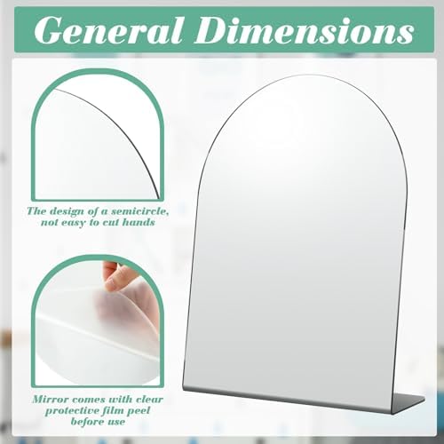 2 Pcs Freestanding Acrylic Desk Mirror 7x9 Inch