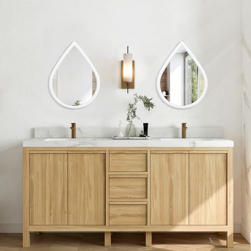 FEUFOAM Teardrop Wall Mirror with Wood Frame