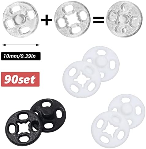 RAYNAG 90 Set Clear Plastic Snap Buttons Kit