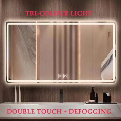 HTLTGBAM Smart Vanity Mirror with Defog and Tri-Colour Light