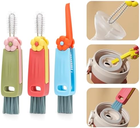 Yadiana 3 in 1 Cup Lid Cleaning Brush Set