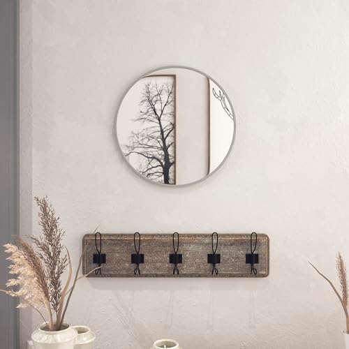 Large Round Wall Mirror - 16 Silver Circle Vanity Mirror