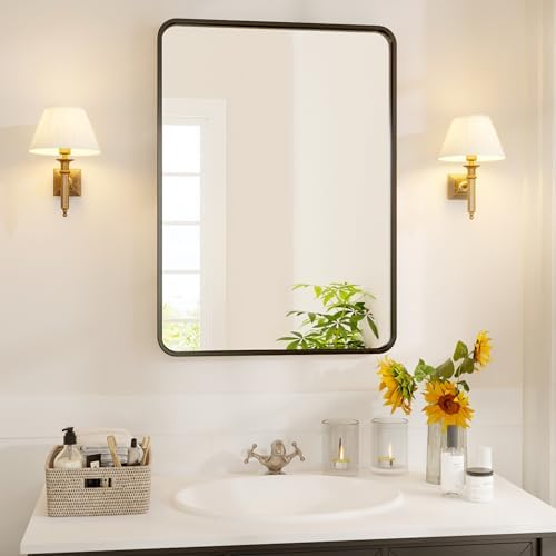 IDEALHOUSE Black Bathroom Mirror 40X28 Inch
