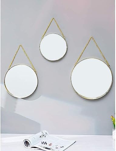 Bleslin 30cm Round Bathroom Vanity Mirror with Wrought Iron Frame