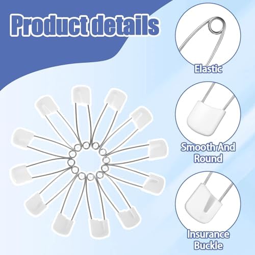 Nogeqi 50 Pcs Safety Pins with Locking Closures