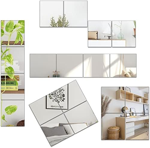 QEEYON 16 x 12 Wall Mirror Tiles Self Adhesive