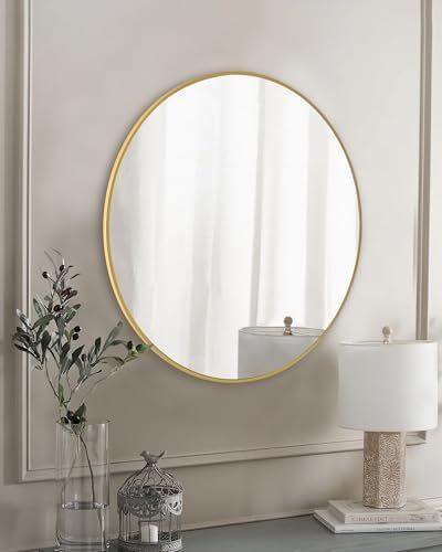 Gold Round Mirror 24 Inch Bathroom Vanity Wall Mirror