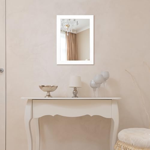 BOMINICA 12x16 Inch Framed Wall Mirror White
