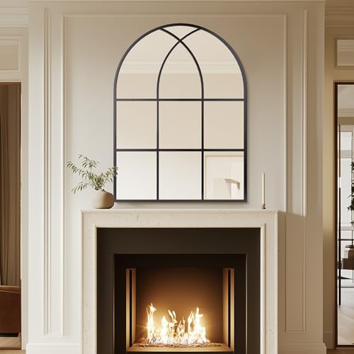Antok Arched Wall Mirror 30x40 Black Frame