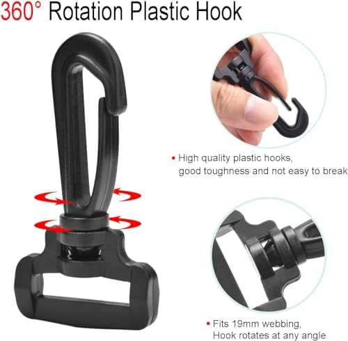 10pcs Plastic Swivel Snap Hooks for Paracord Backpack Straps