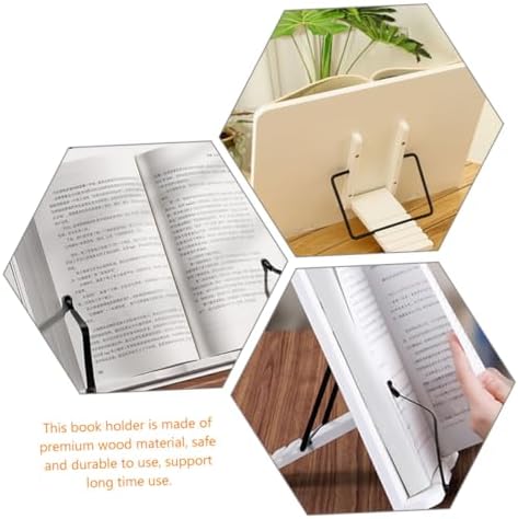 KALLORY Adjustable Wooden Book Stand for Reading and Display 1